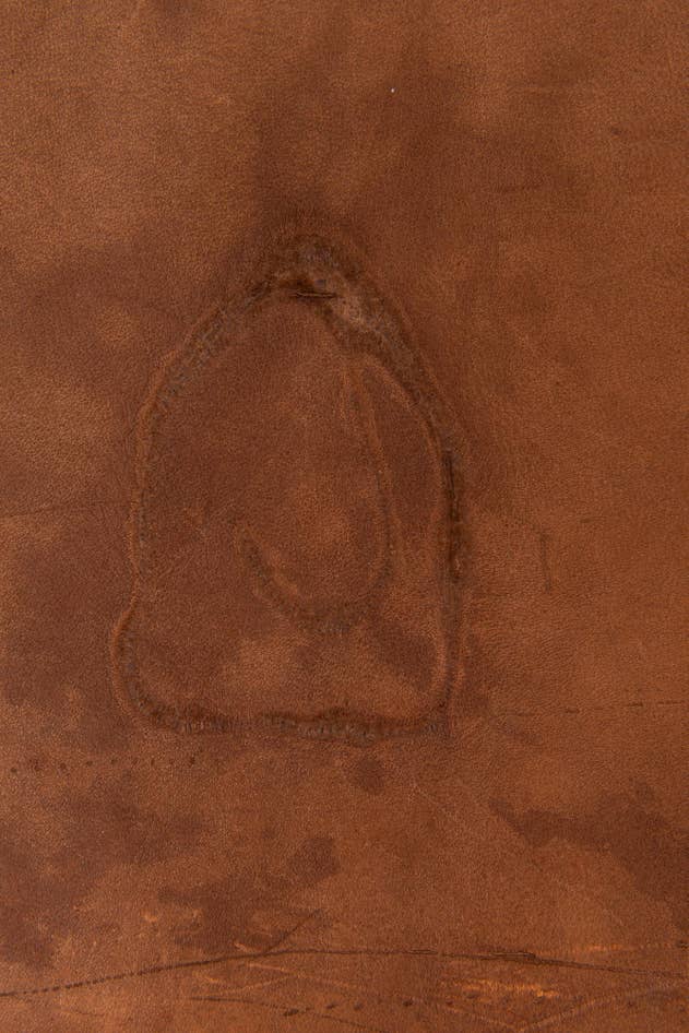 Detail image of 6' 2 x 6' 8 Cowhide Leather Square Rug
