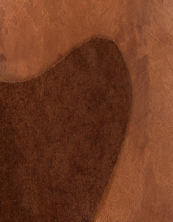 Detail image of 6' 5 x 6' 10 Cowhide Leather Square Rug