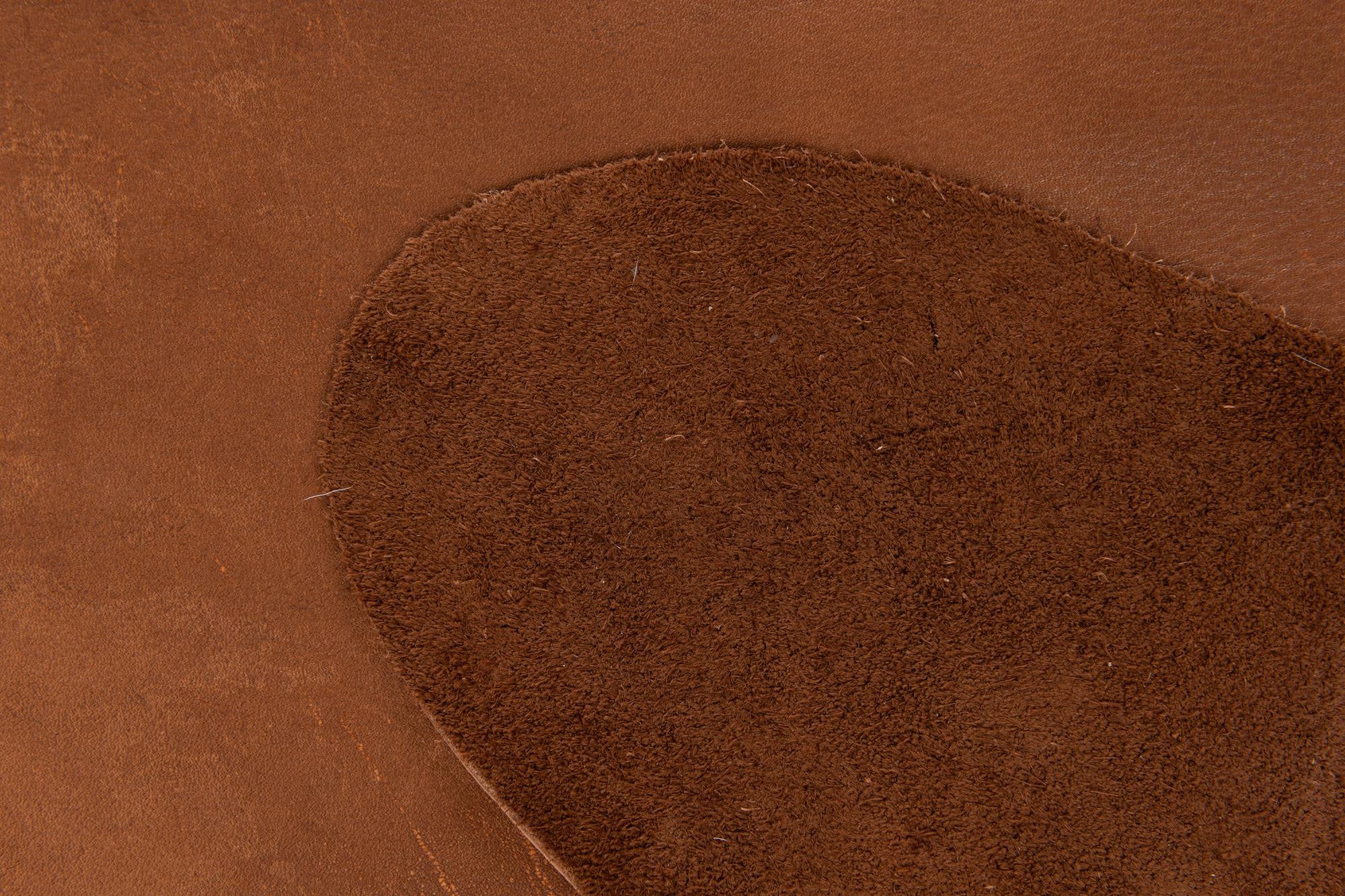 7' 2 x 7' 7 Cowhide Leather Square Rug
