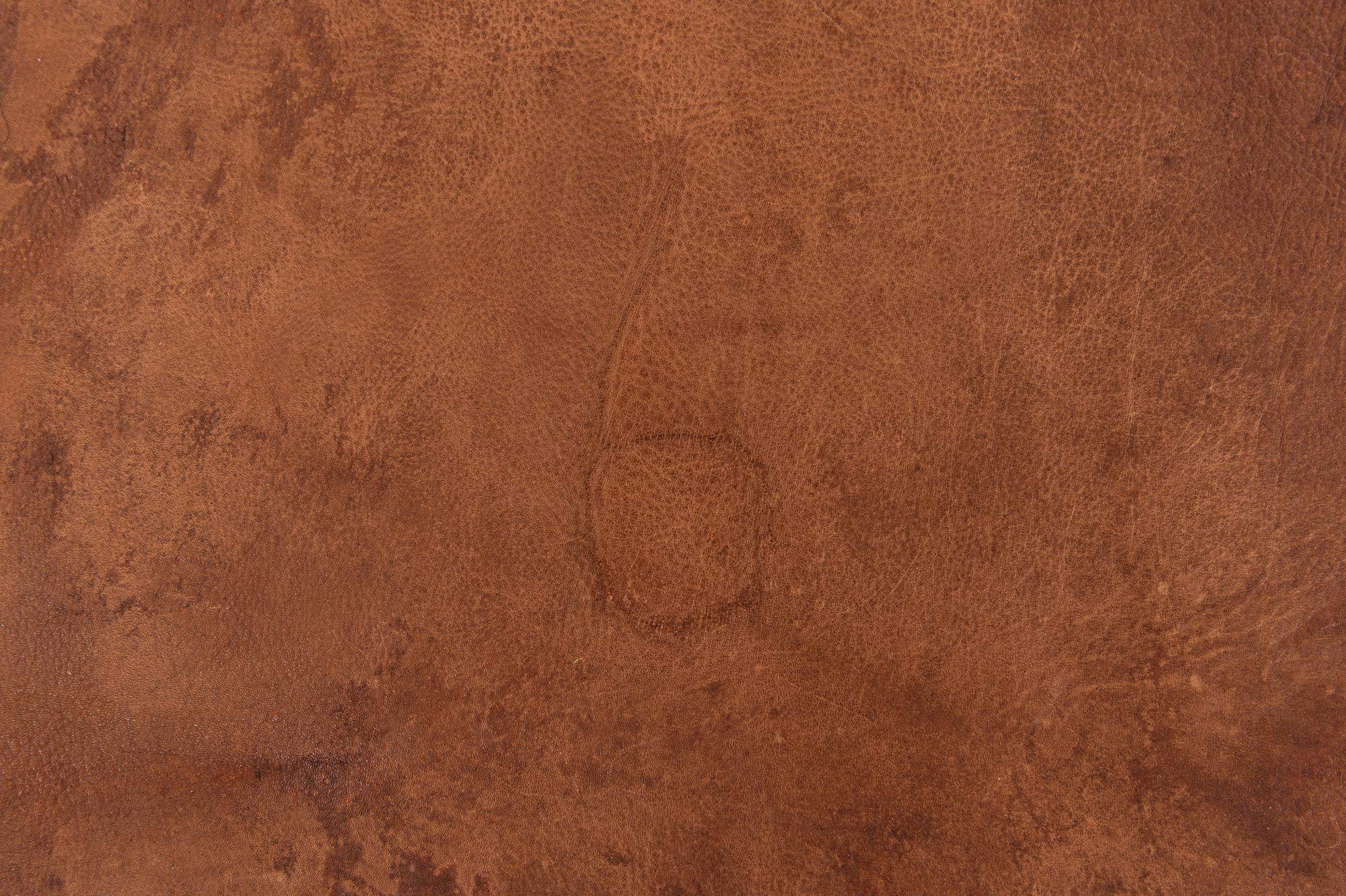 6' 8 x 6' 8 Cowhide Leather Square Rug