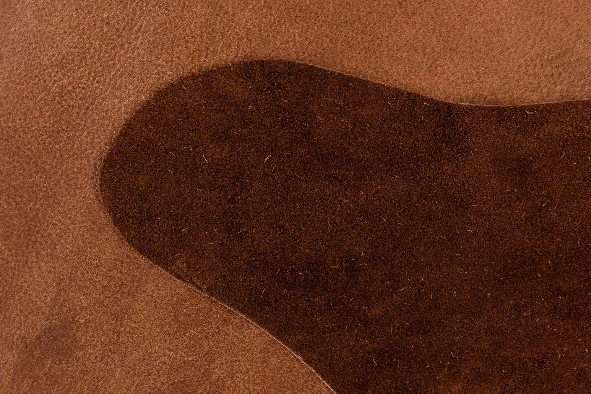 6' 8 x 6' 8 Cowhide Leather Square Rug