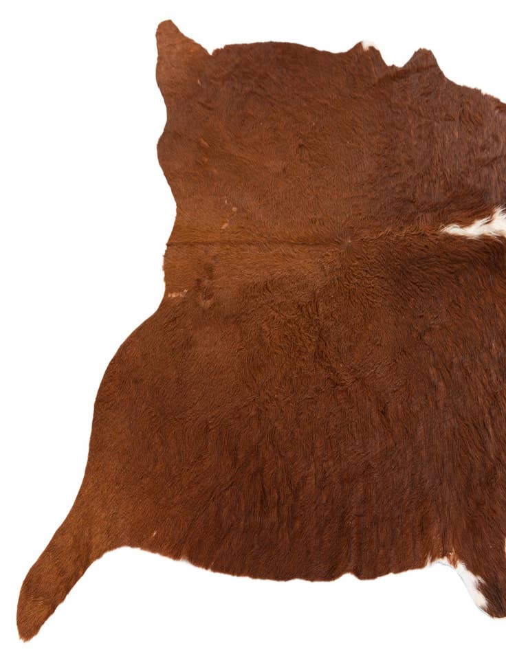 Detail image of 4' 11 x 5' 1 Cowhide Leather Square Rug