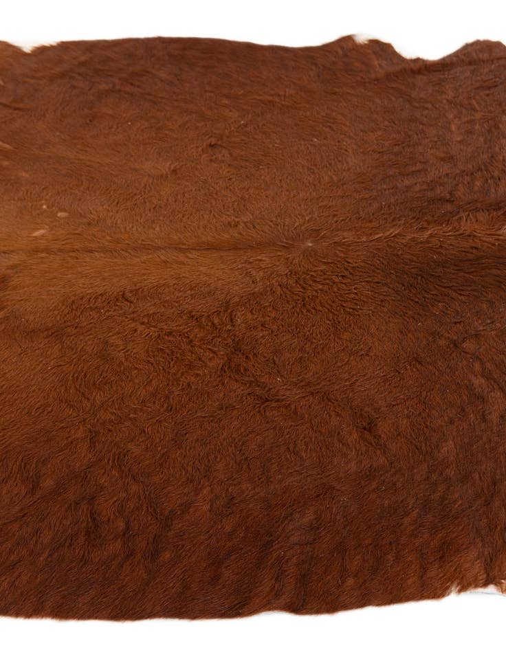 Detail image of 4' 11 x 5' 1 Cowhide Leather Square Rug