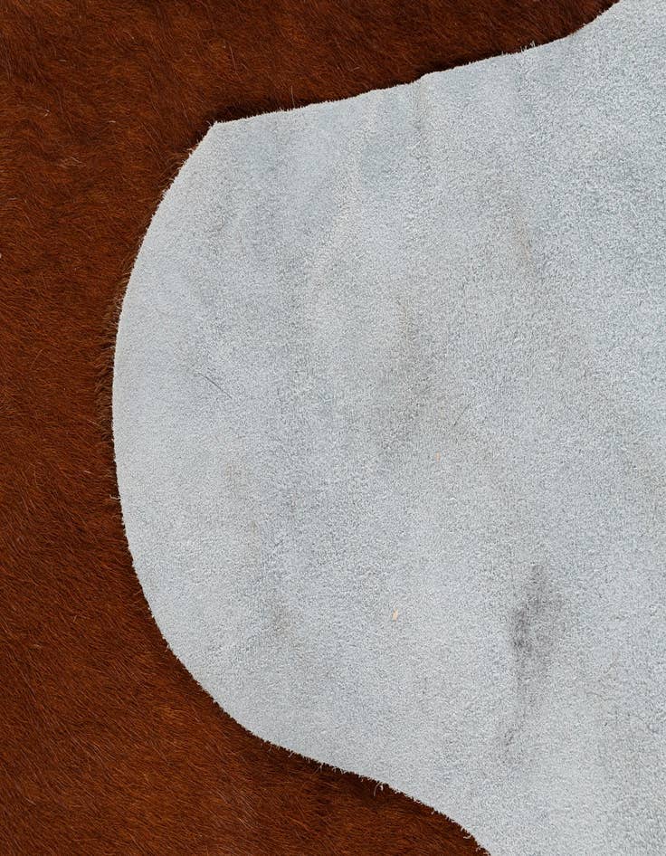 Detail image of 6' 5 x 6' 11 Cowhide Leather Square Rug