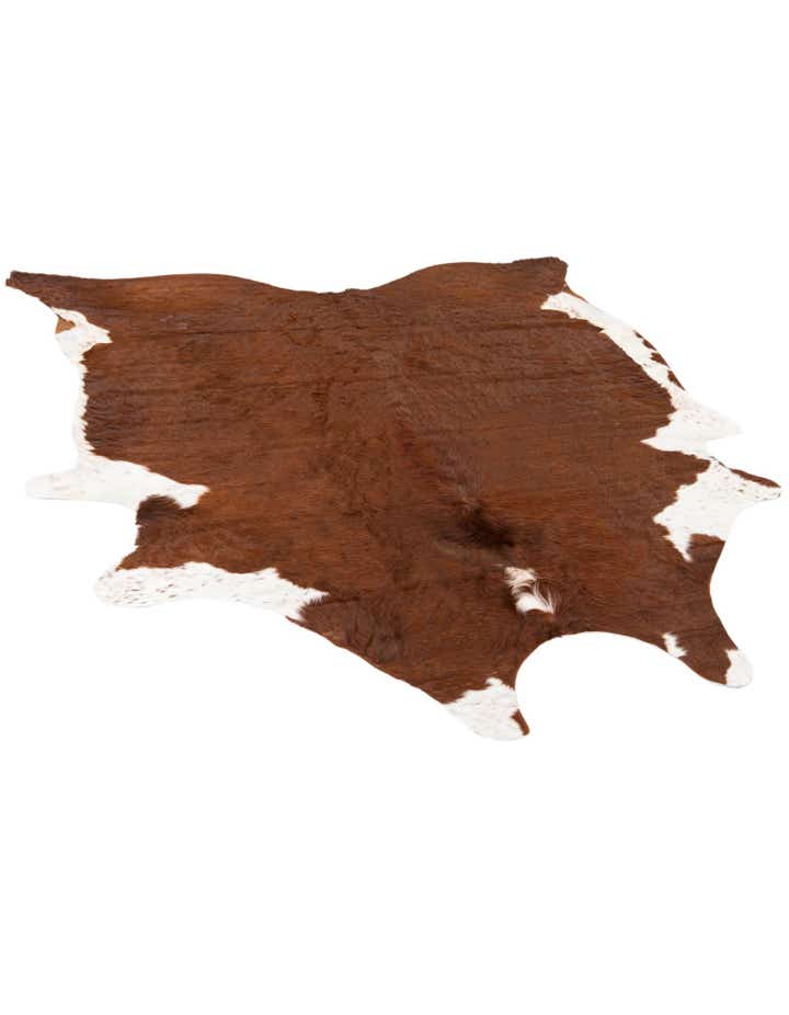 6' 5 x 7' Cowhide Leather Square Rug