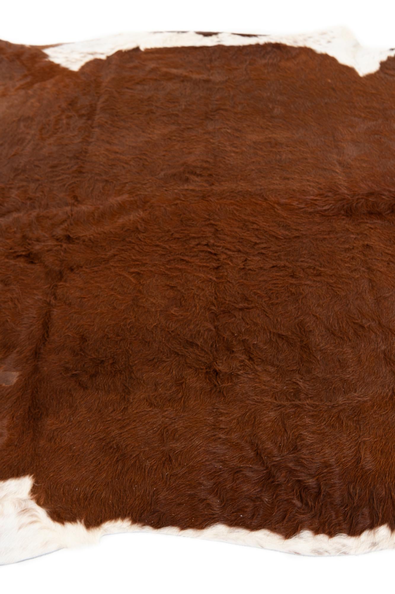 6' 5 x 7' Cowhide Leather Square Rug