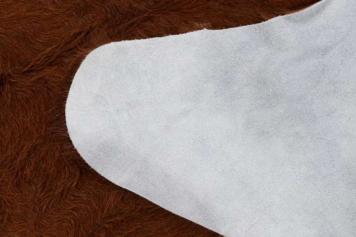 6' 5 x 7' Cowhide Leather Square Rug