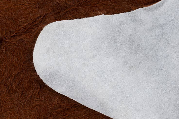Detail image of 6' 5 x 7' Cowhide Leather Square Rug