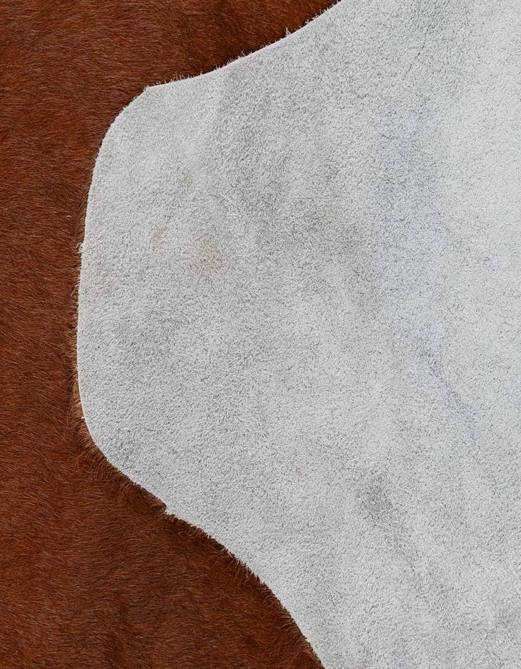 Detail image of 6' 5 x 7' 3 Cowhide Leather Square Rug