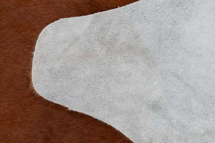 6' 5 x 7' 3 Cowhide Leather Square Rug