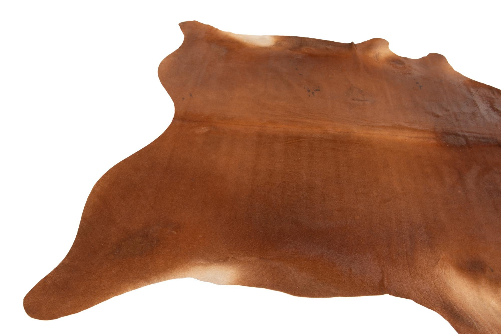 6' 7 x 7' 1 Cowhide Leather Square Rug