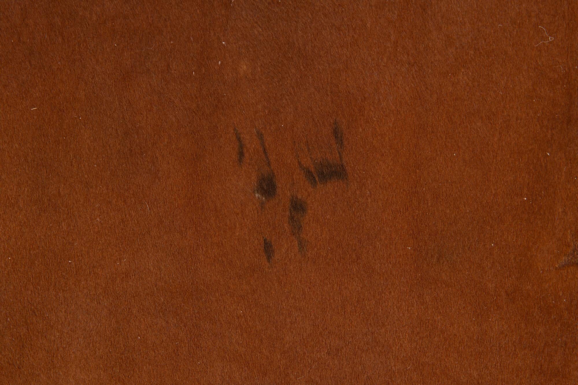 6' 7 x 7' 1 Cowhide Leather Square Rug