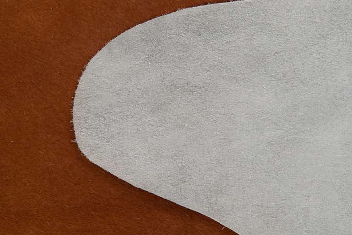 6' 7 x 7' 1 Cowhide Leather Square Rug