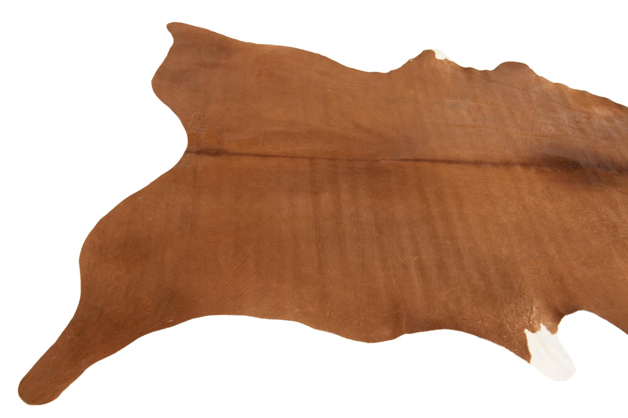 5' 10 x 6' 7 Cowhide Leather Square Rug