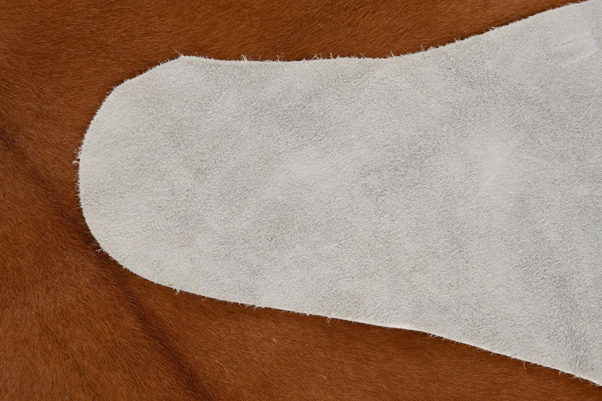 5' 10 x 6' 7 Cowhide Leather Square Rug