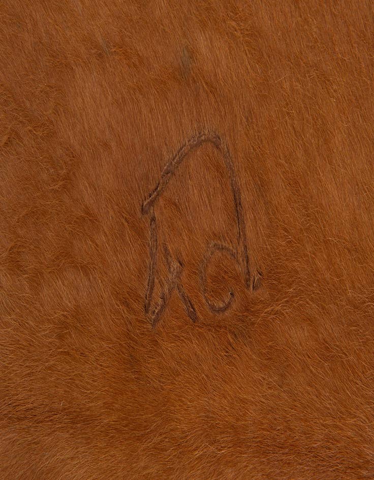 Detail image of 6' 9 x 7' 2 Cowhide Leather Square Rug