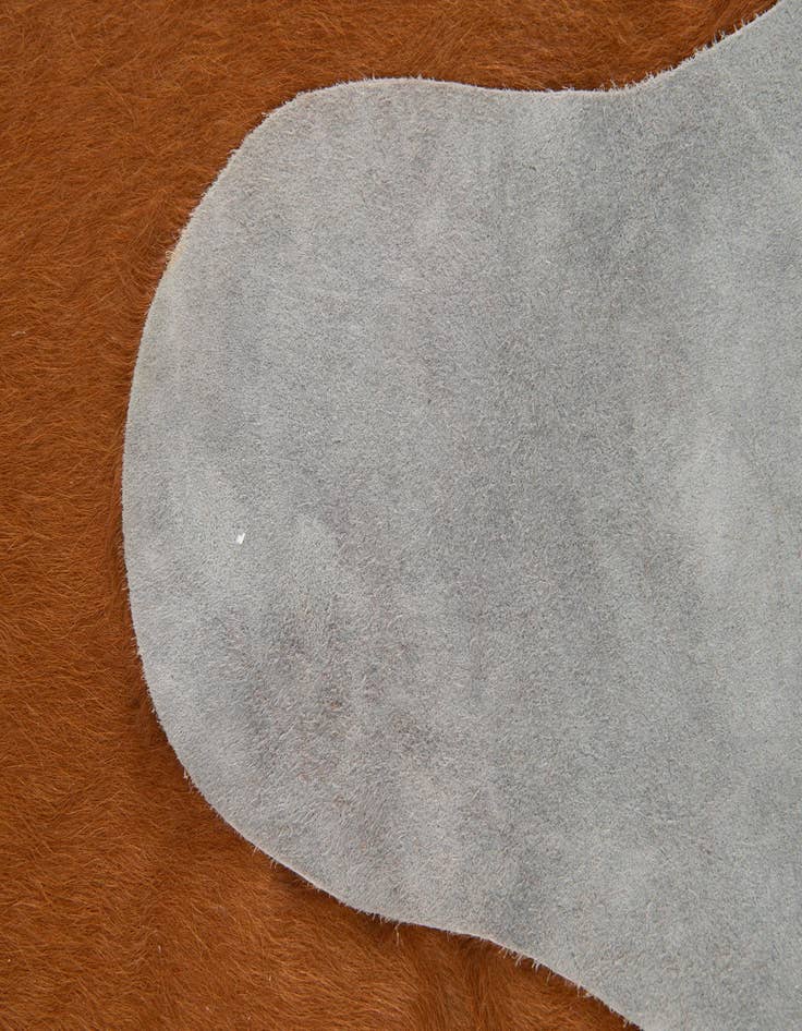 Detail image of 6' 9 x 7' 2 Cowhide Leather Square Rug