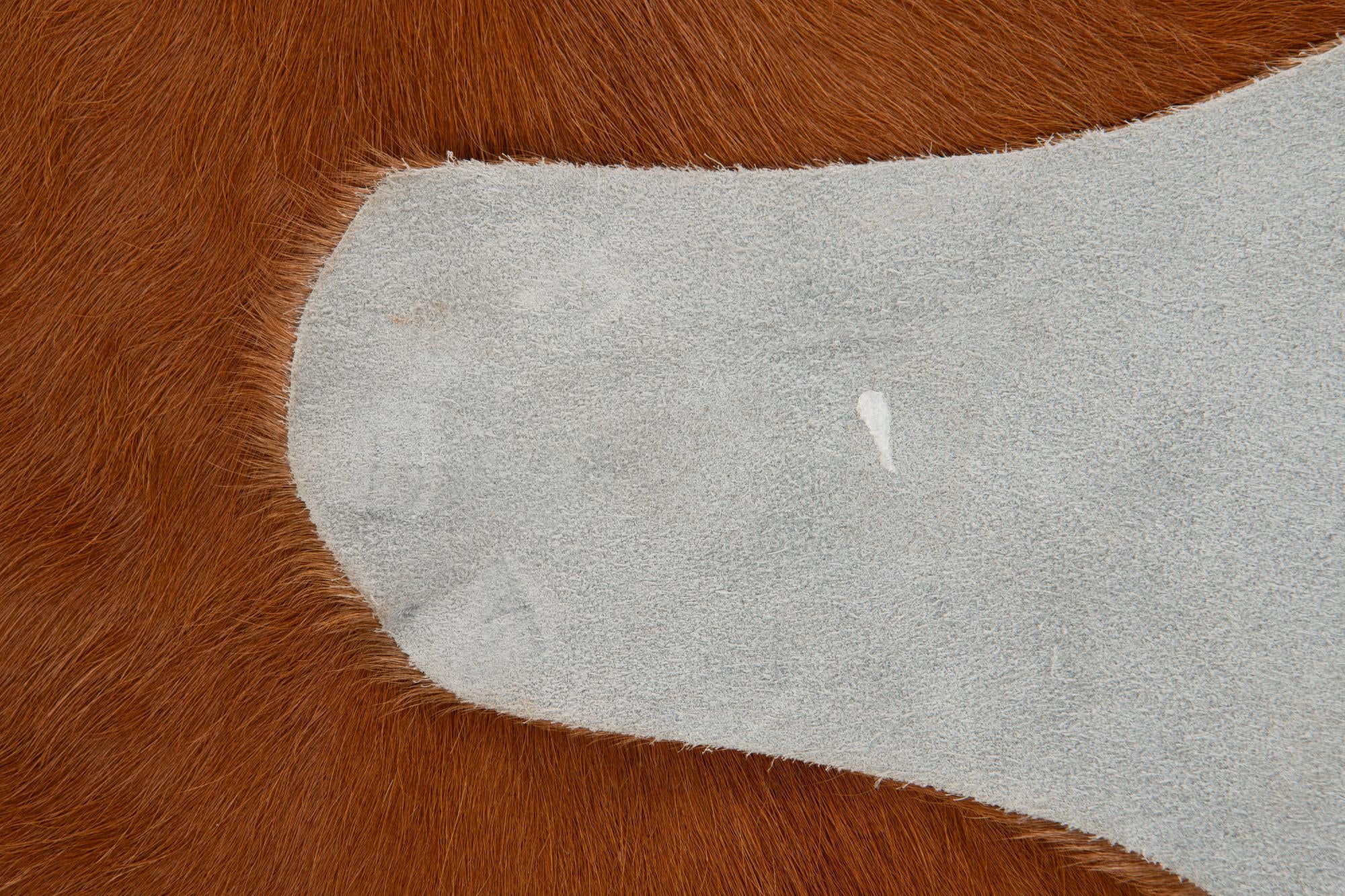 6' 5 x 7' 2 Cowhide Leather Square Rug