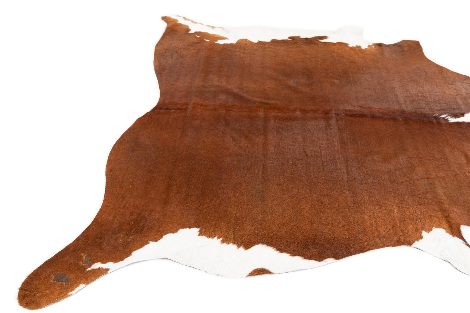 6' 2 x 6' 8 Cowhide Leather Square Rug