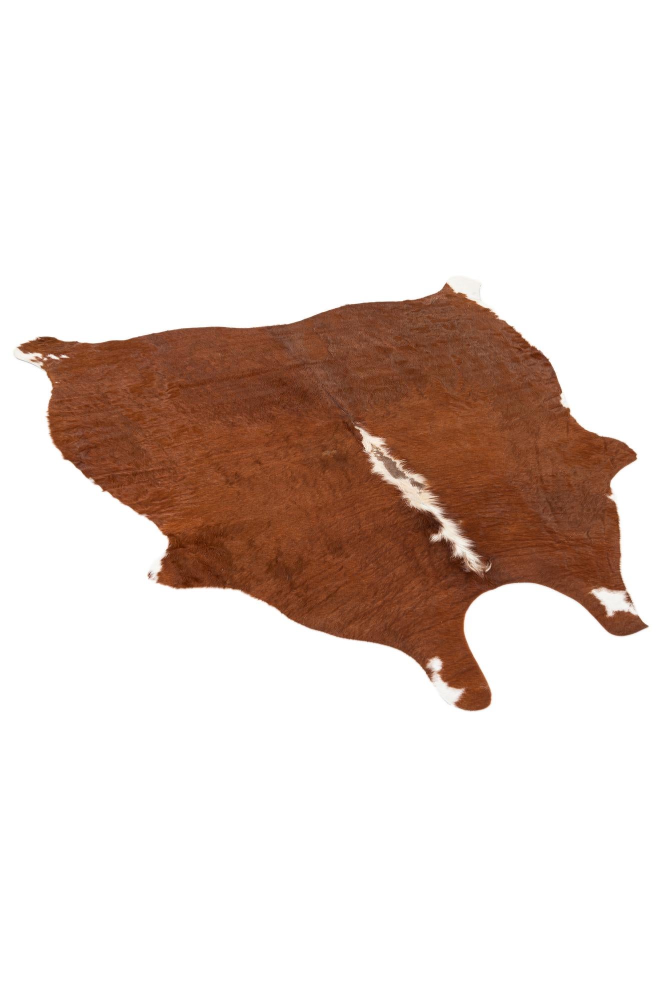 5' 2 x 5' 4 Cowhide Leather Square Rug