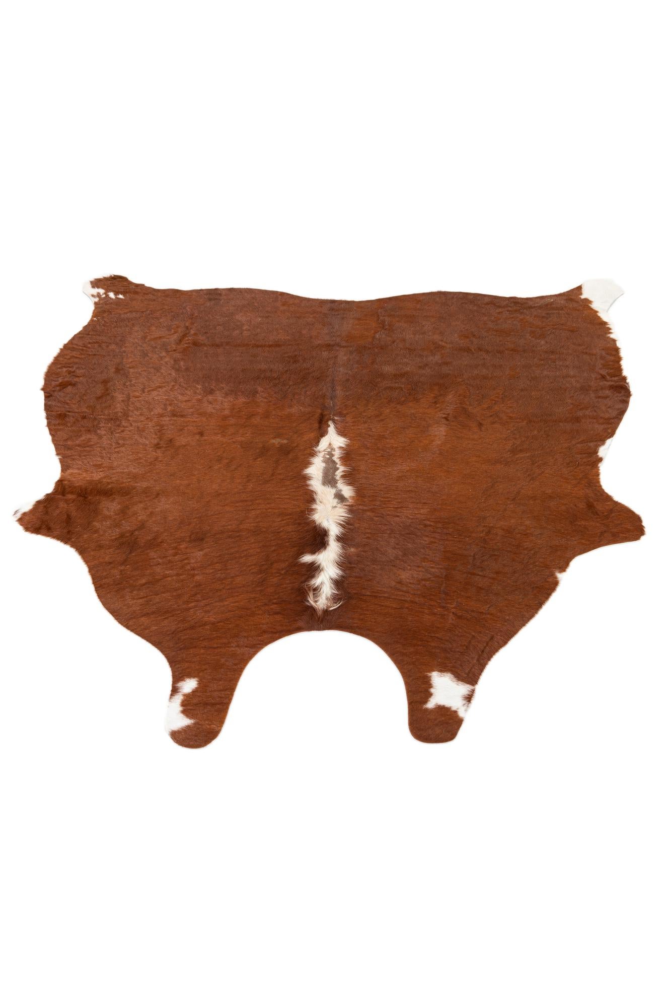 5' 2 x 5' 4 Cowhide Leather Square Rug