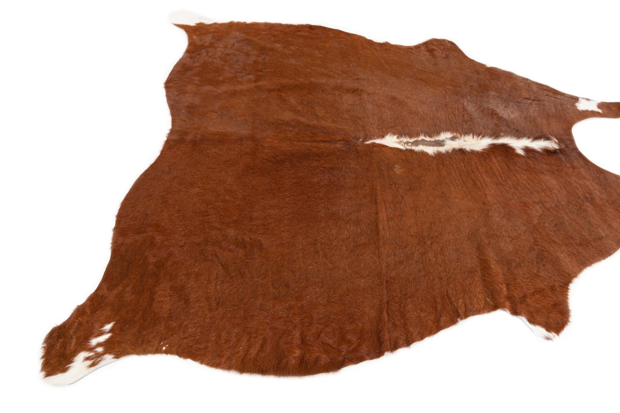 5' 2 x 5' 4 Cowhide Leather Square Rug