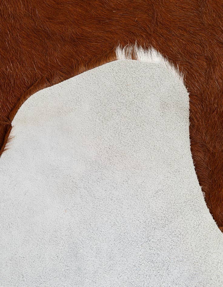 Detail image of 5' 2 x 5' 4 Cowhide Leather Square Rug