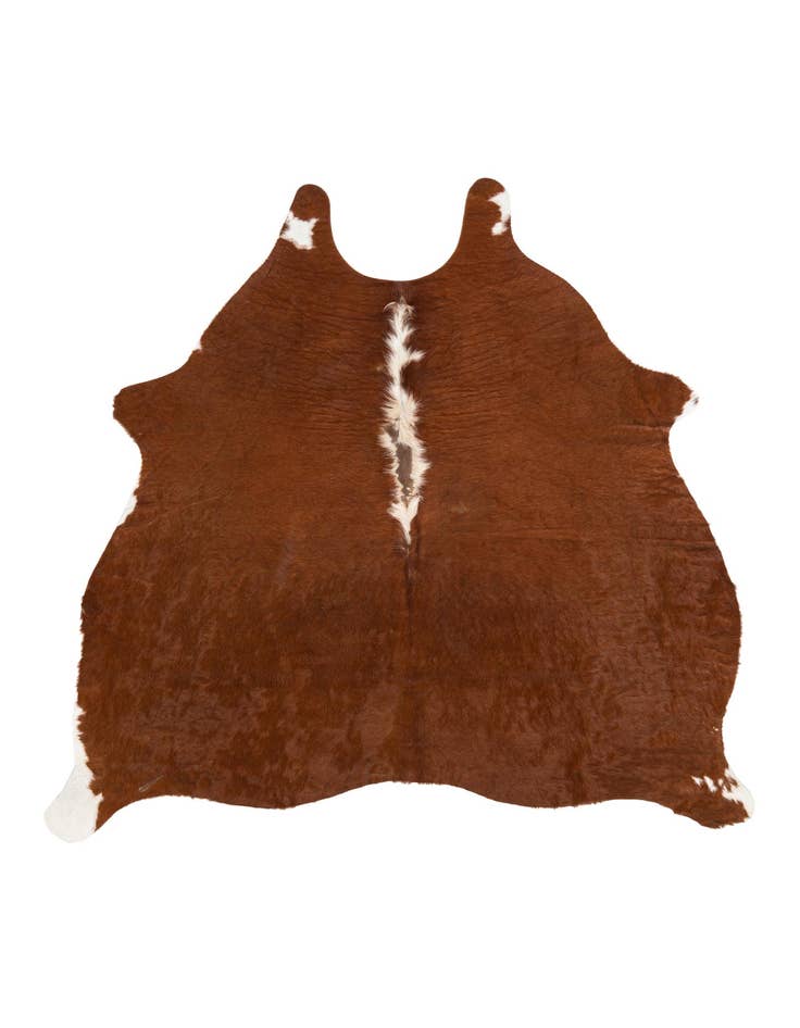 Detail image of 5' 2 x 5' 4 Cowhide Leather Square Rug