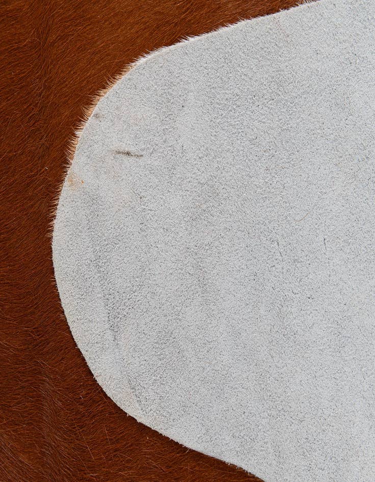 Detail image of 6' 2 x 6' 2 Cowhide Leather Square Rug