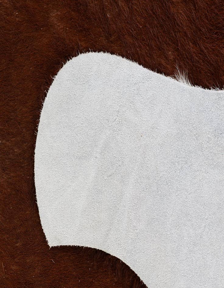 Detail image of 5' 5 x 5' 7 Cowhide Leather Square Rug