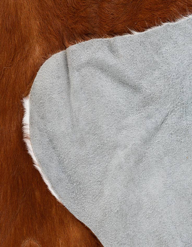 Detail image of 6' 11 x 7' 1 Cowhide Leather Square Rug