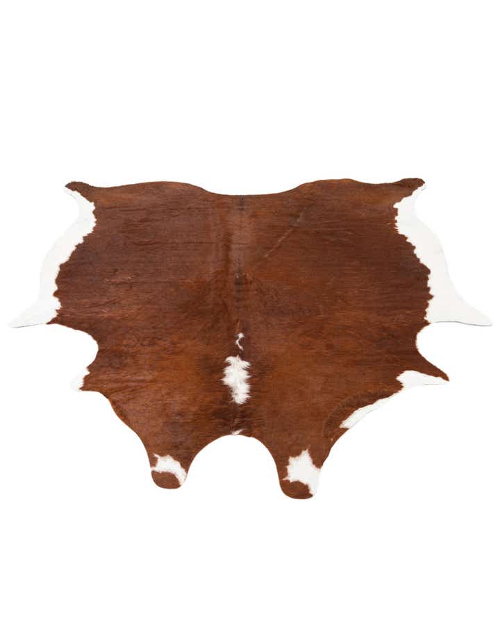6' 7 x 6' 8 Cowhide Leather Square Rug