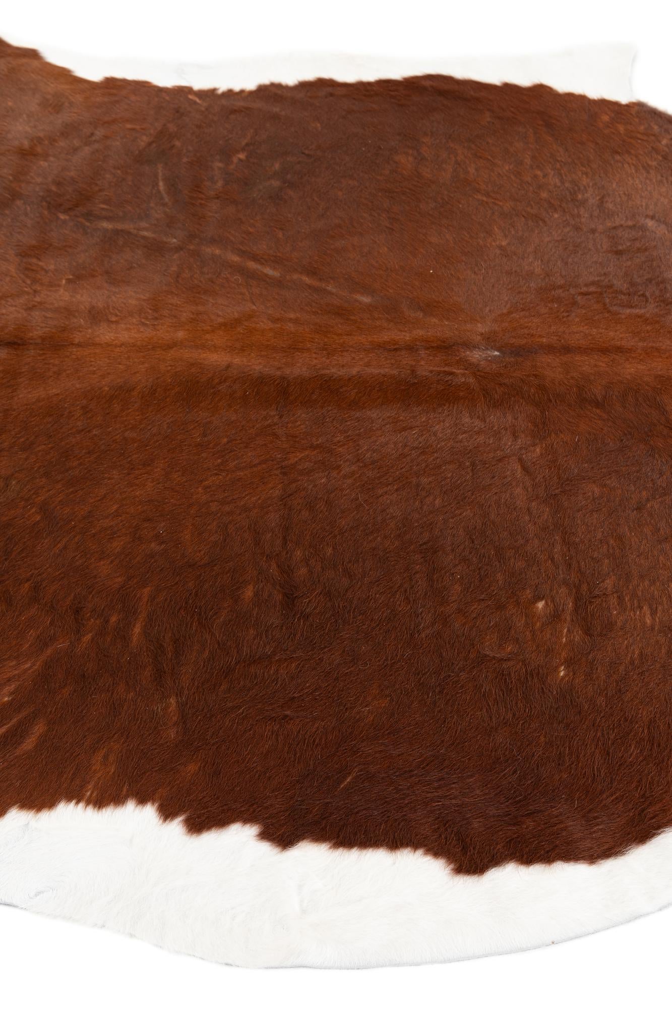6' 7 x 6' 8 Cowhide Leather Square Rug