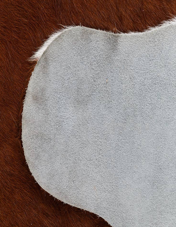 Detail image of 6' 7 x 6' 8 Cowhide Leather Square Rug
