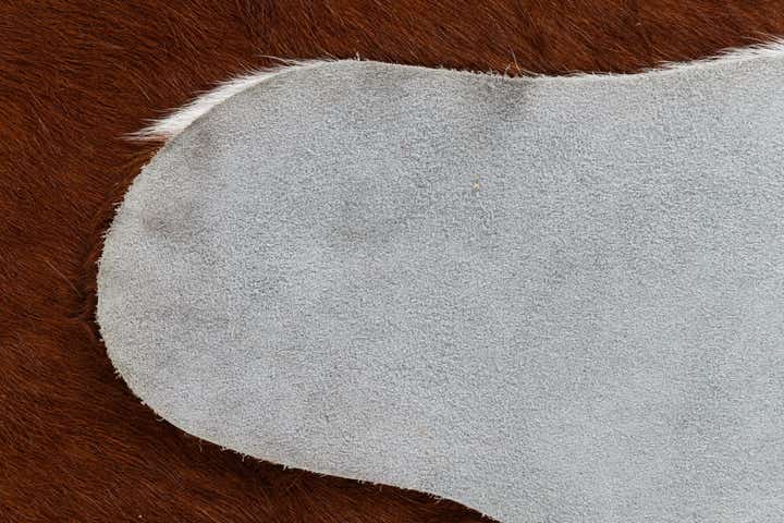 6' 7 x 6' 8 Cowhide Leather Square Rug