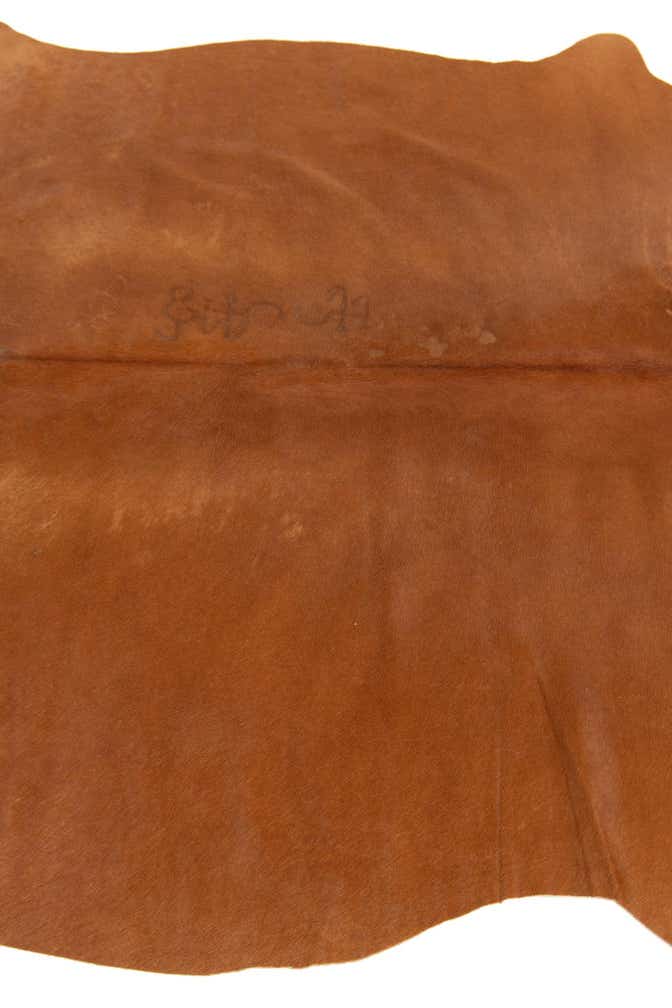 4' 10 x 5' 2 Cowhide Leather Square Rug