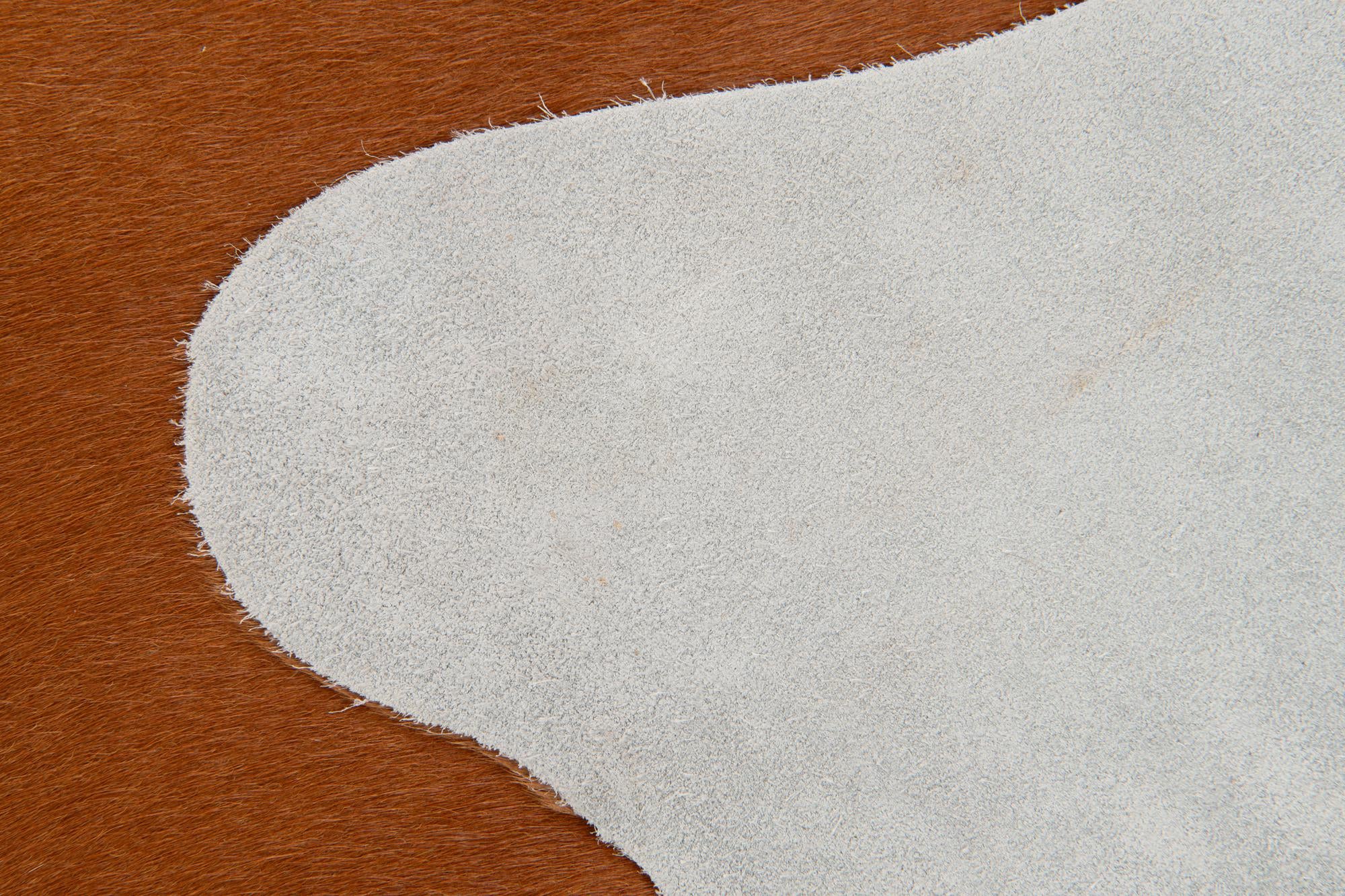4' 10 x 5' 2 Cowhide Leather Square Rug