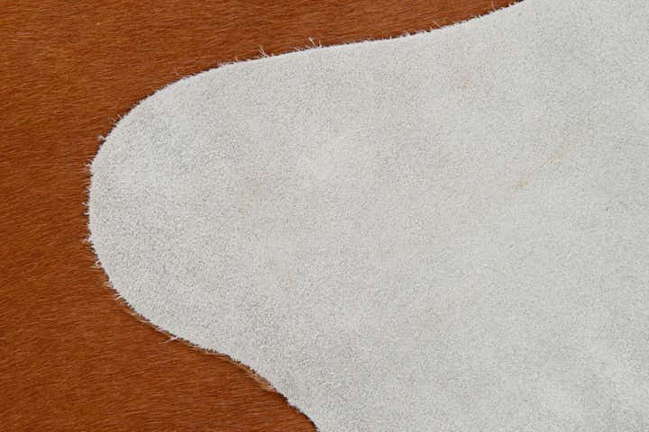 4' 10 x 5' 2 Cowhide Leather Square Rug