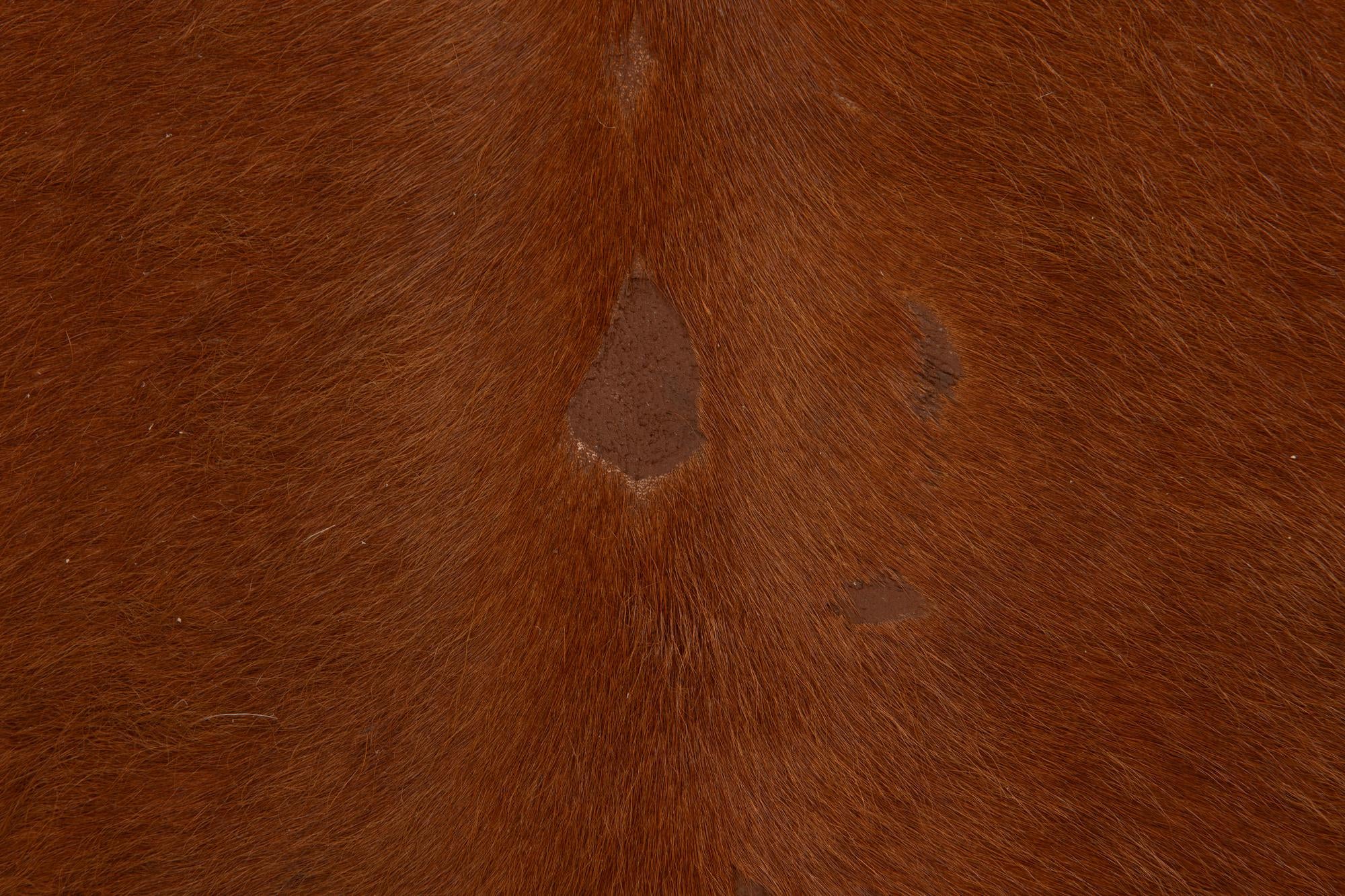 6' 7 x 6' 10 Cowhide Leather Square Rug