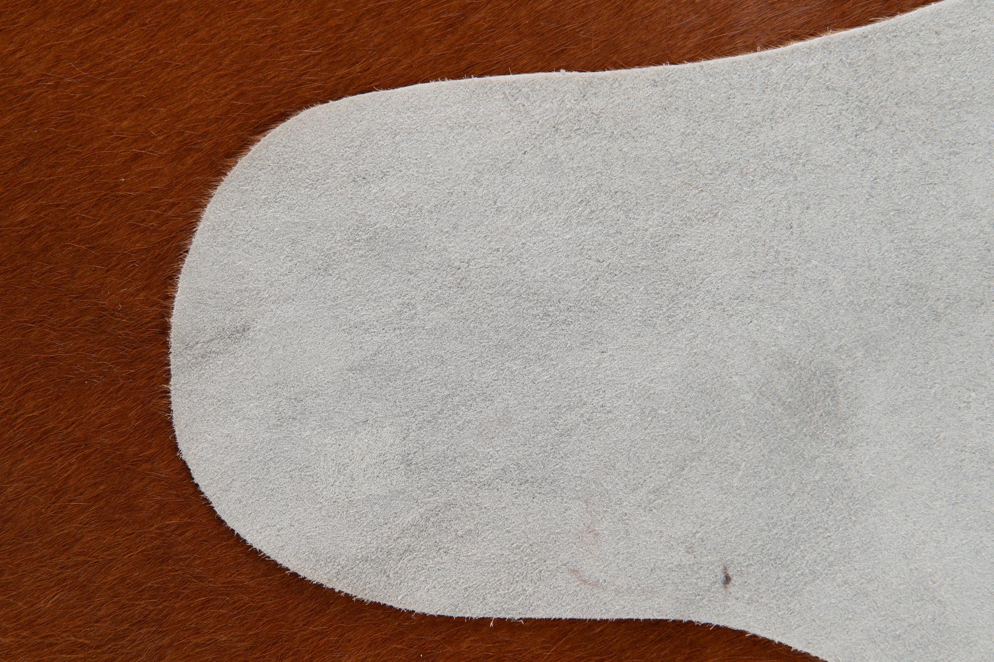 6' 7 x 6' 10 Cowhide Leather Square Rug