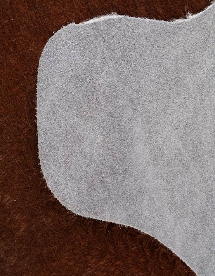 Detail image of 6' 1 x 6' 1 Cowhide Leather Square Rug