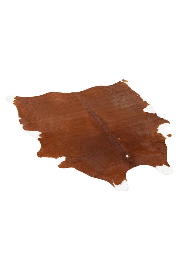 Detail image of 4' 9 x 5' Cowhide Leather Square Rug
