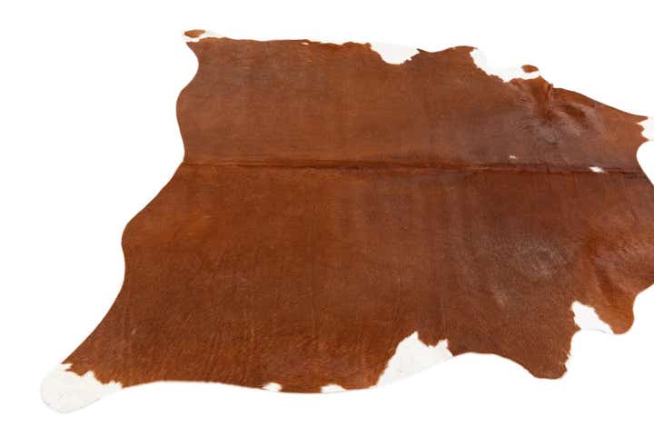 4' 9 x 5' Cowhide Leather Square Rug