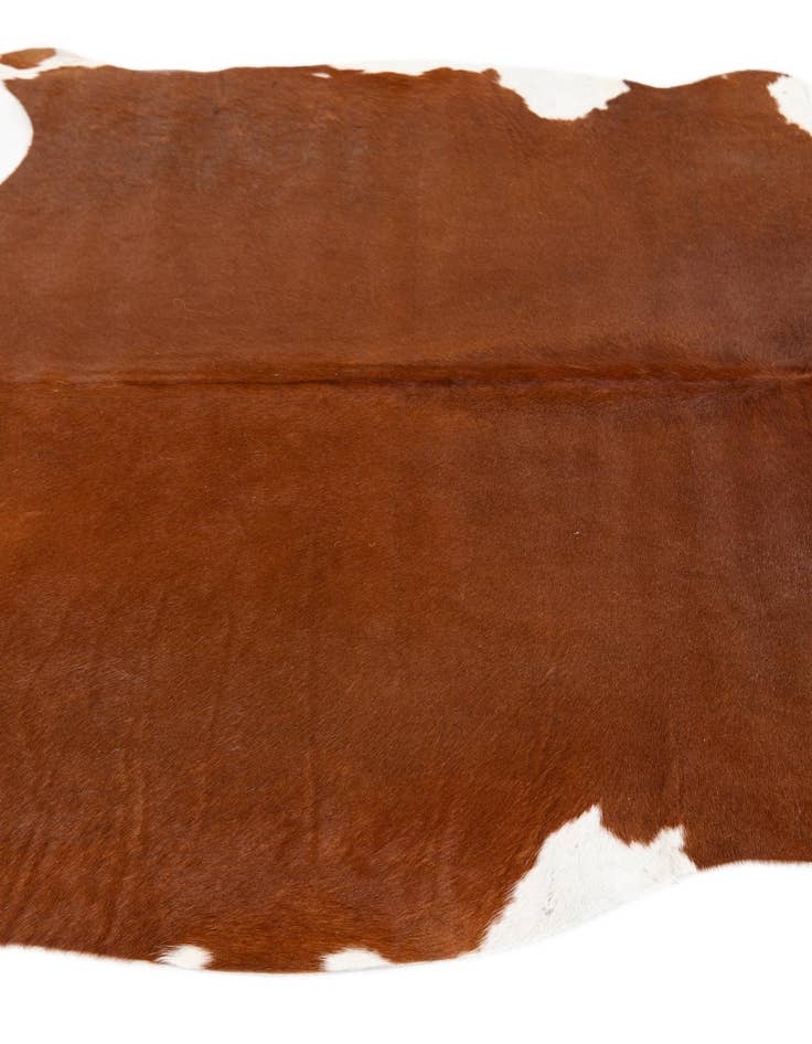 Detail image of 4' 9 x 5' Cowhide Leather Square Rug