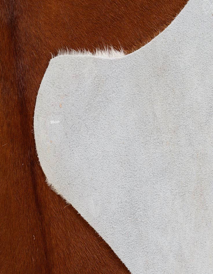 Detail image of 4' 9 x 5' Cowhide Leather Square Rug
