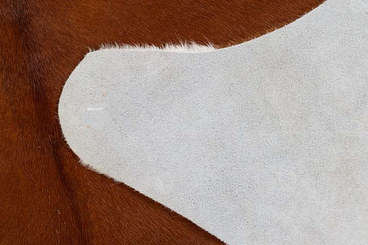 4' 9 x 5' Cowhide Leather Square Rug