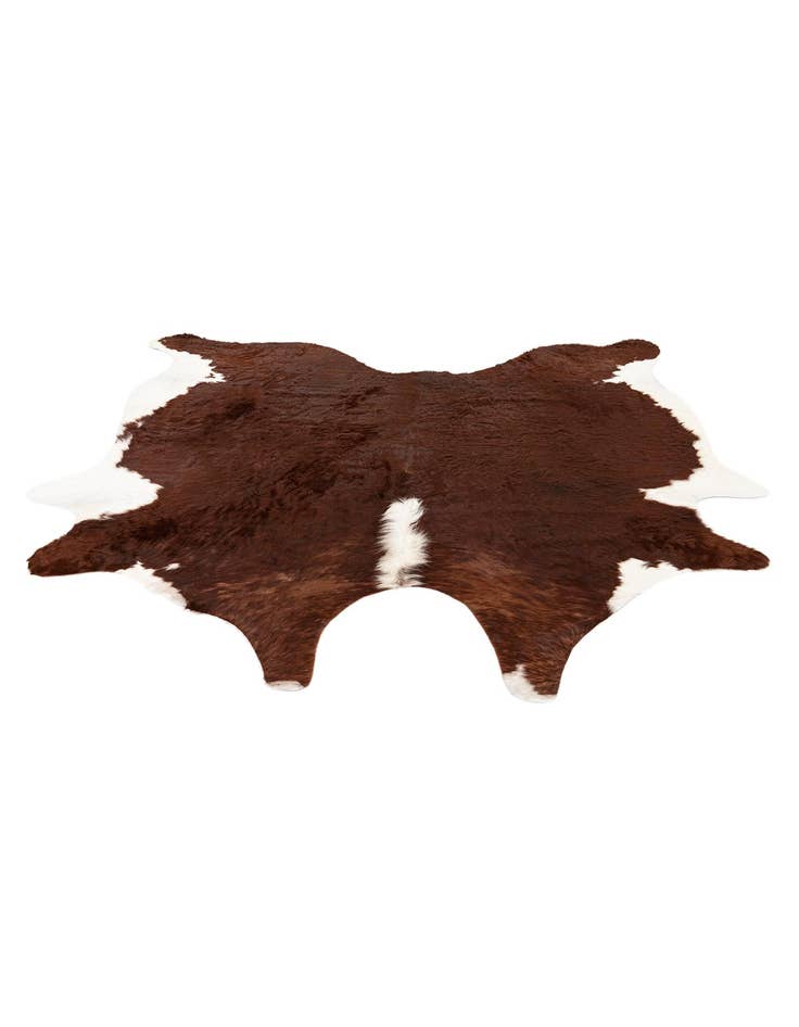 Detail image of 7' x 7' 3 Cowhide Leather Square Rug