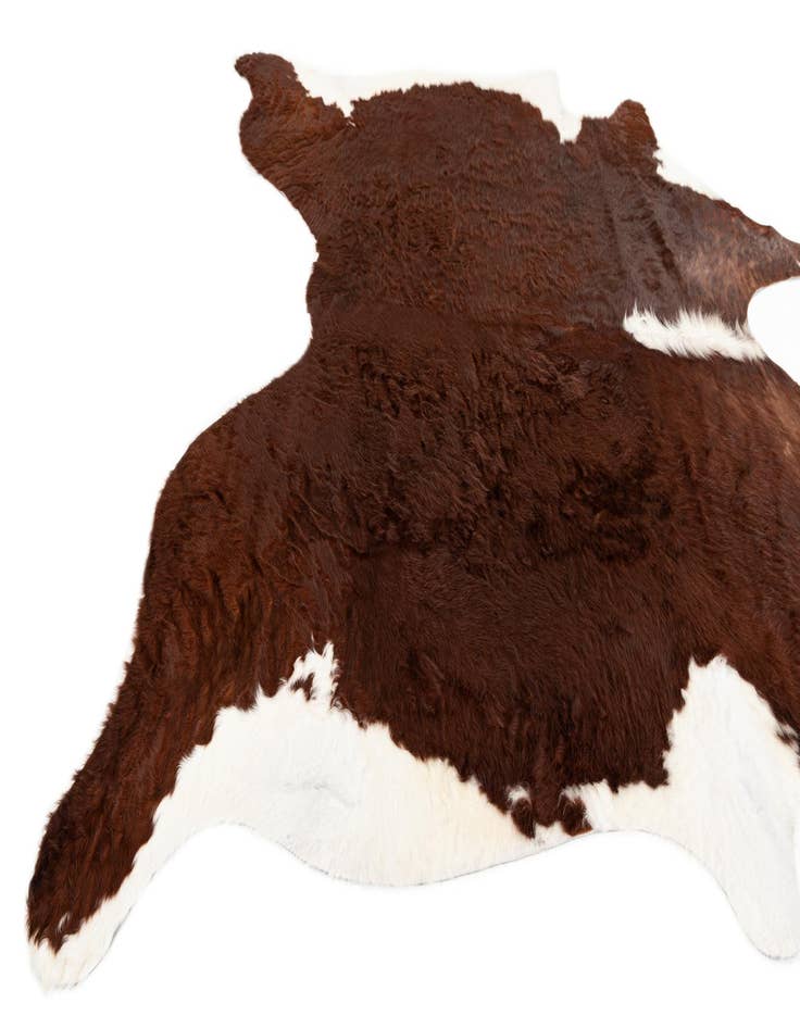 Detail image of 7' x 7' 3 Cowhide Leather Square Rug