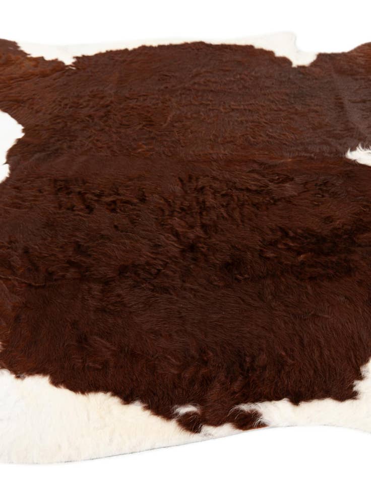 Detail image of 7' x 7' 3 Cowhide Leather Square Rug