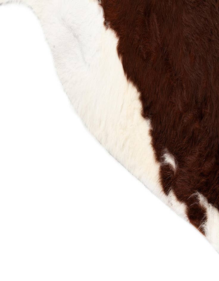 Detail image of 7' x 7' 3 Cowhide Leather Square Rug